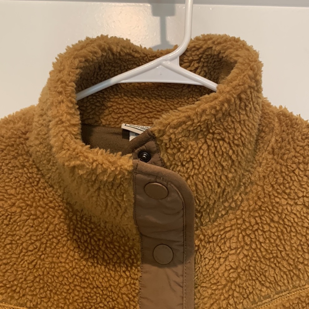 L.L. Bean Women's Mustard/Tan Sherpa Jacket - Picture 5 of 9